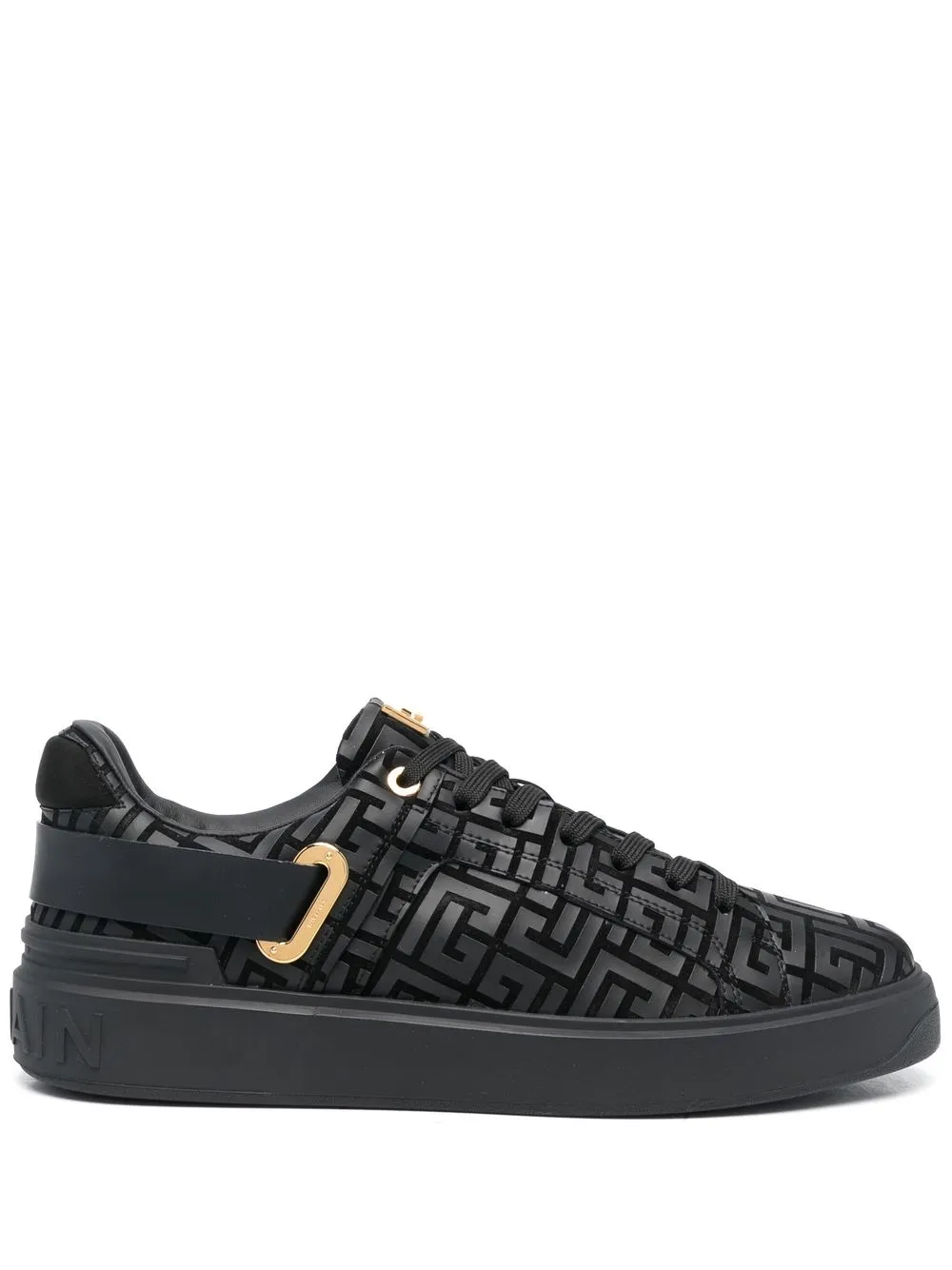 

Balmain logo-plaque monogram sneakers - Black