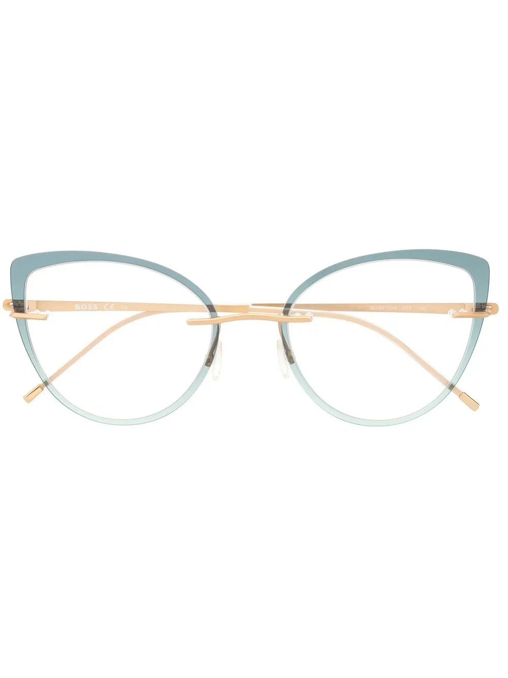 

BOSS two-tone cat-eye glasses - Green