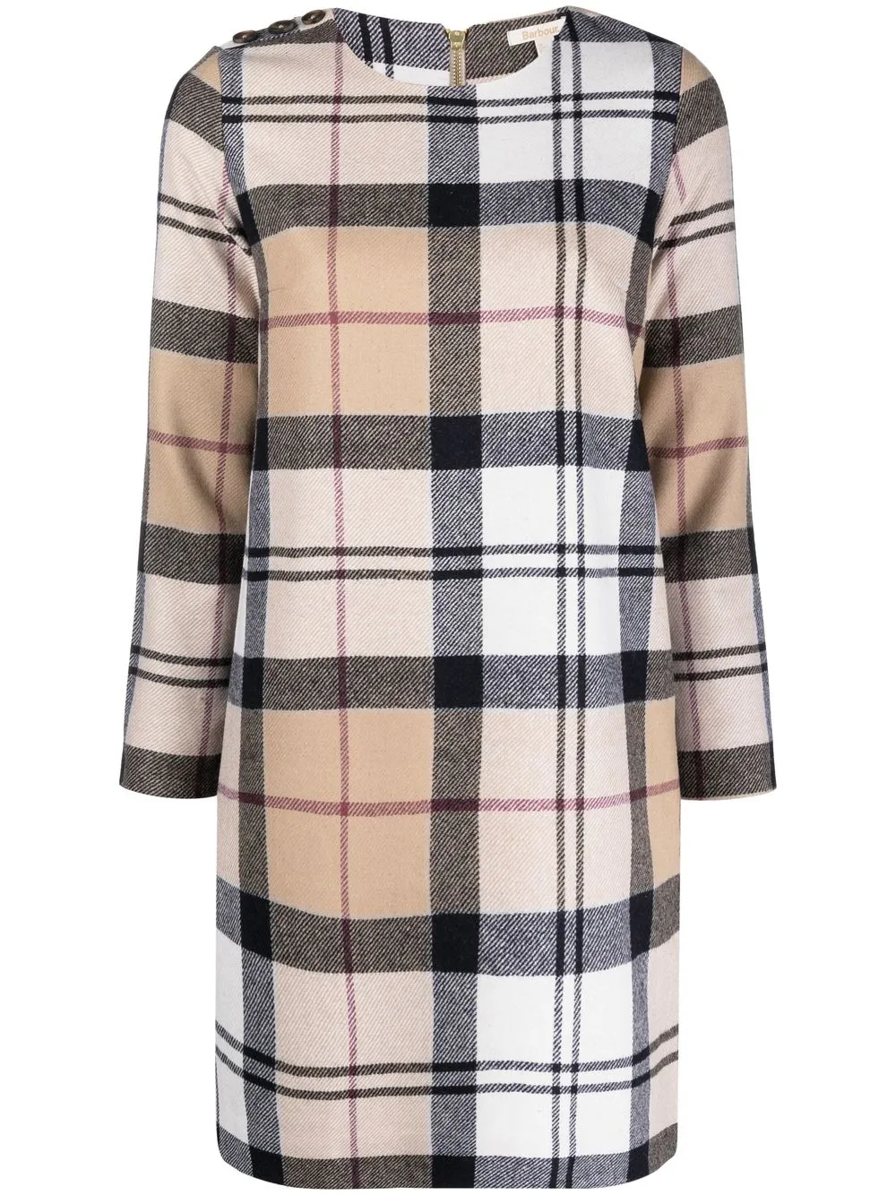 

Barbour tartan-check mini shift dress - Neutrals