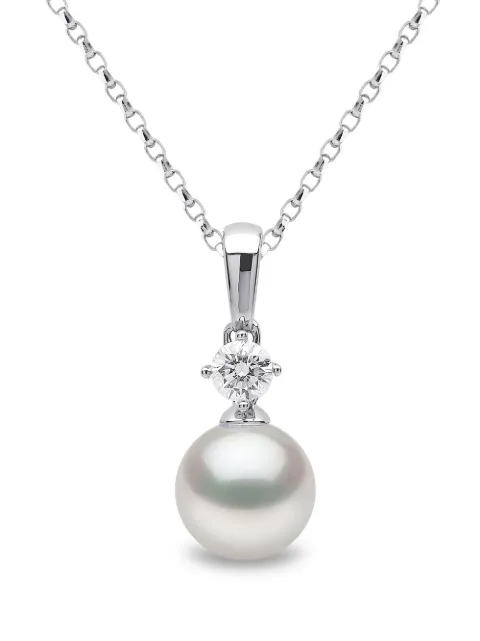Yoko London Classic Akoya pärl- och diamanthalsband i 18K vitguld
