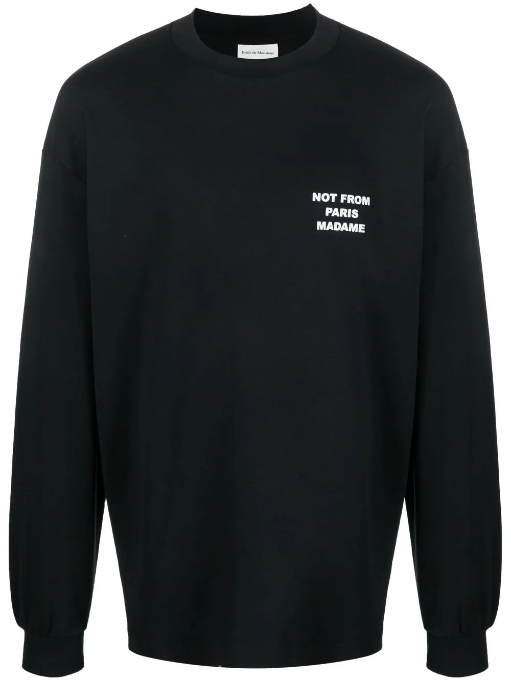 

Drôle De Monsieur slogan-print cotton T-shirt - Black