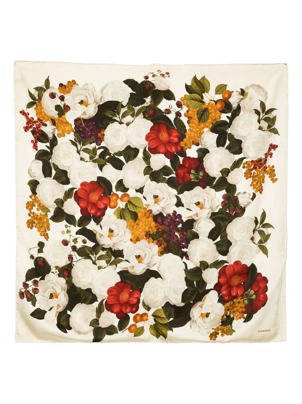 CHANEL Pre-Owned Camélia Print Silk Scarf - Farfetch