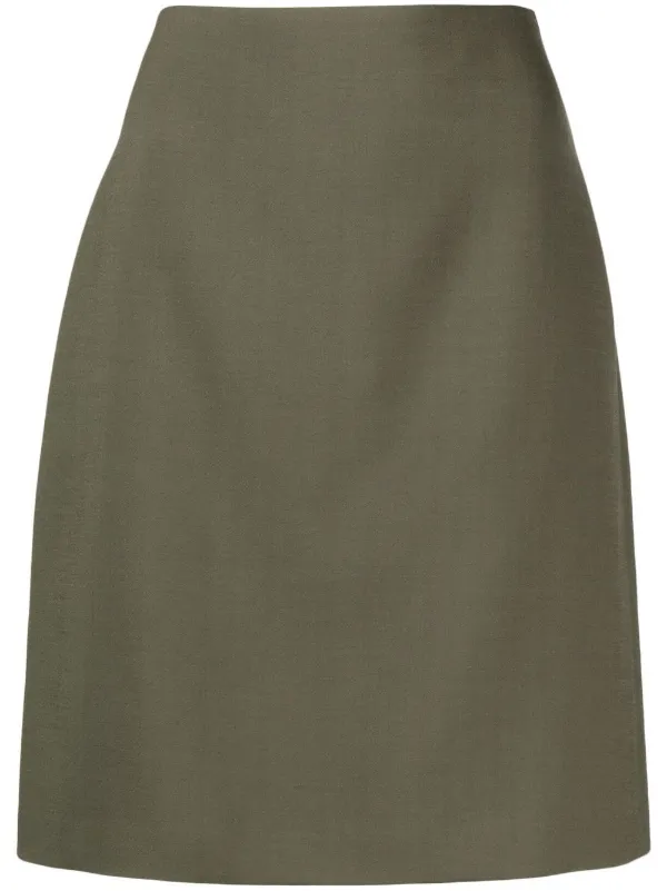 Green wool pencil skirt best sale