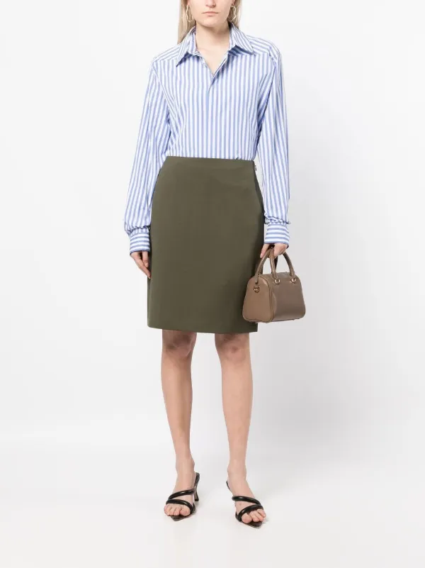 Ralph Lauren Collection Wool Blend Pencil Skirt | Green Ralph Lauren Collection Wool Blend Pencil Skirt | Green