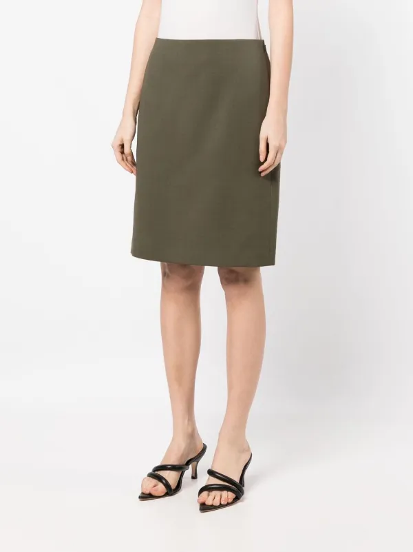 Ralph Lauren Collection Wool Blend Pencil Skirt | Green Ralph Lauren Collection Wool Blend Pencil Skirt | Green
