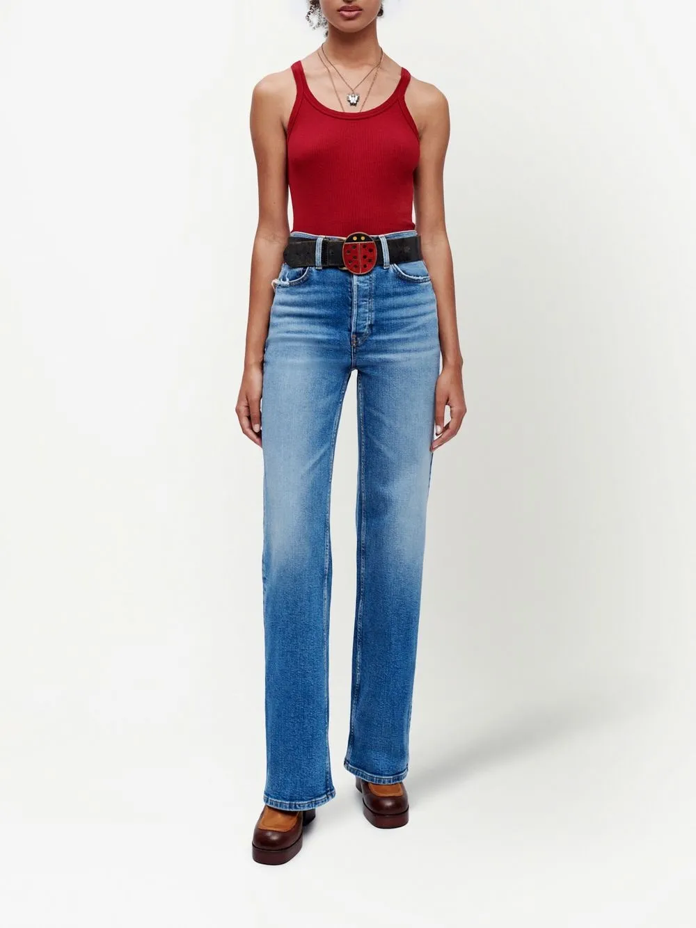 RE/DONE Mouwloze tanktop - Rood
