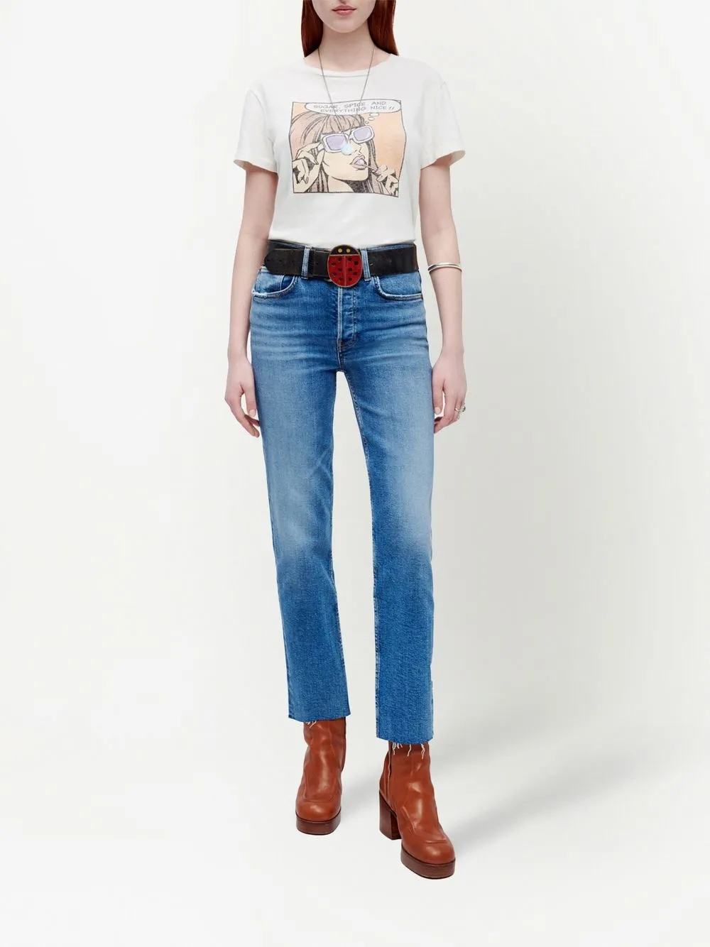 RE/DONE T-shirt met print - Wit