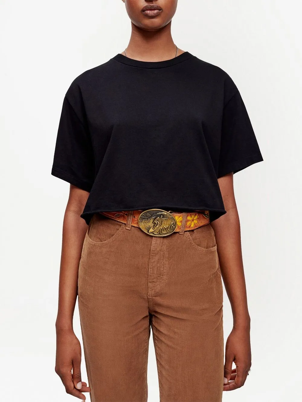 Re/done X Hanes Micro Tee In 黑色