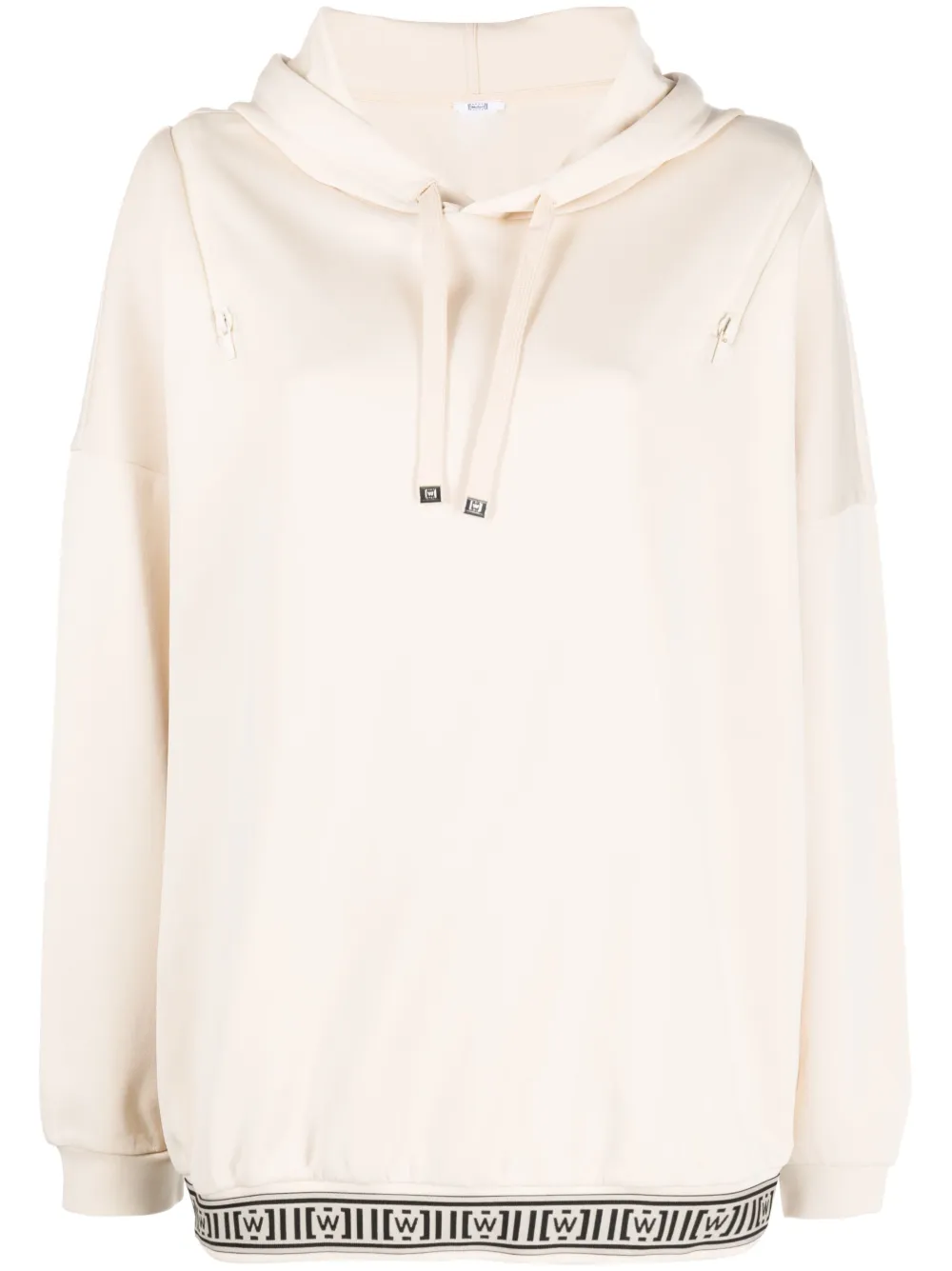 Wolford logo-print drawstring hoodie | Neutrals | Image 1