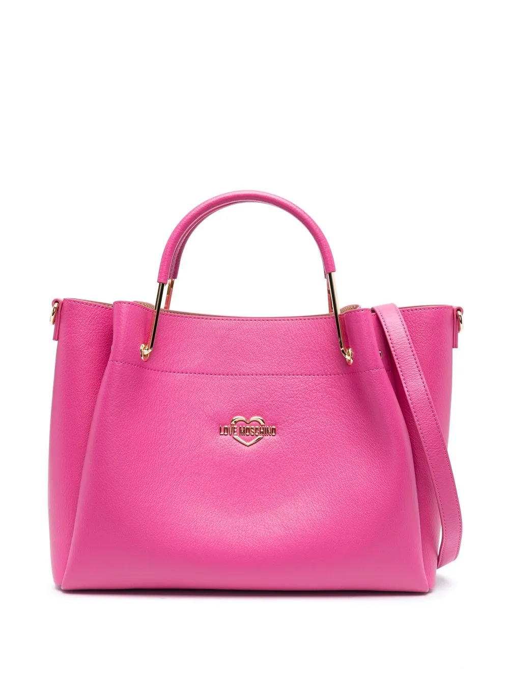 

Love Moschino logo plaque tote bag - Pink