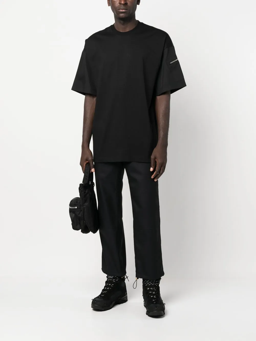 OAMC T-shirt met ritsdetail - Zwart