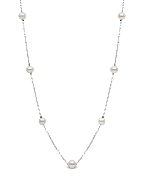 Collier en or blanc 18ct serti de perles d'eau douce - Yoko London - Modalova