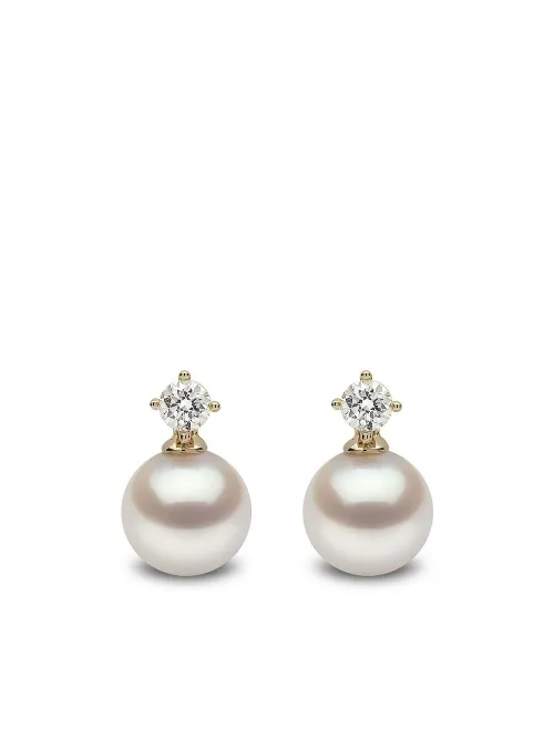 Boucles d'oreilles en jaune 18ct serties de perles - Yoko London - Modalova