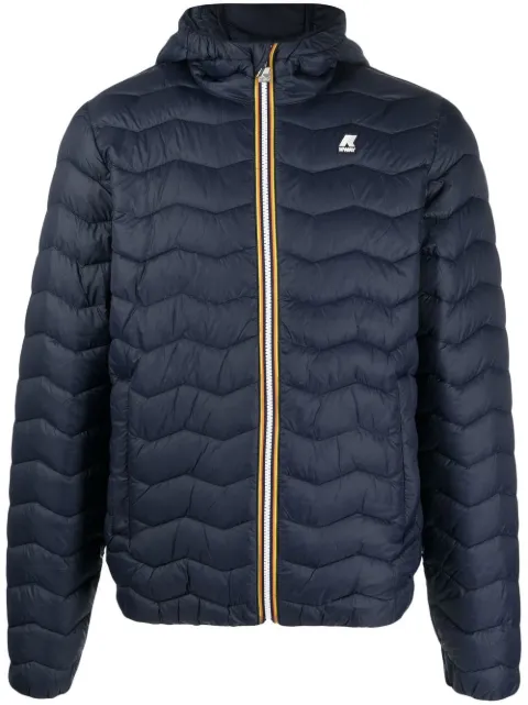 K-Way logo-patch hooded padded jacket 