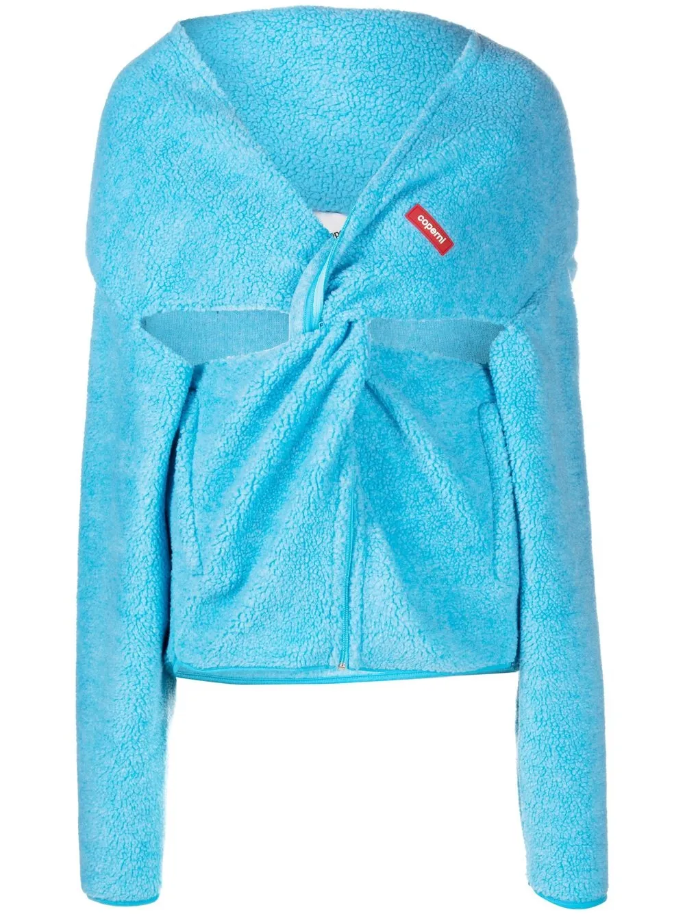 Coperni Twisted Cut-out Hoodie In Blue