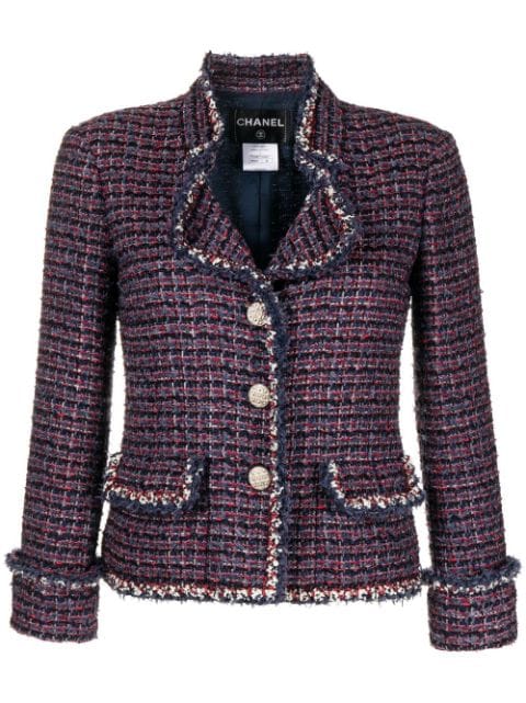 CHANEL Pre-Owned notch lapels tweed jacket
