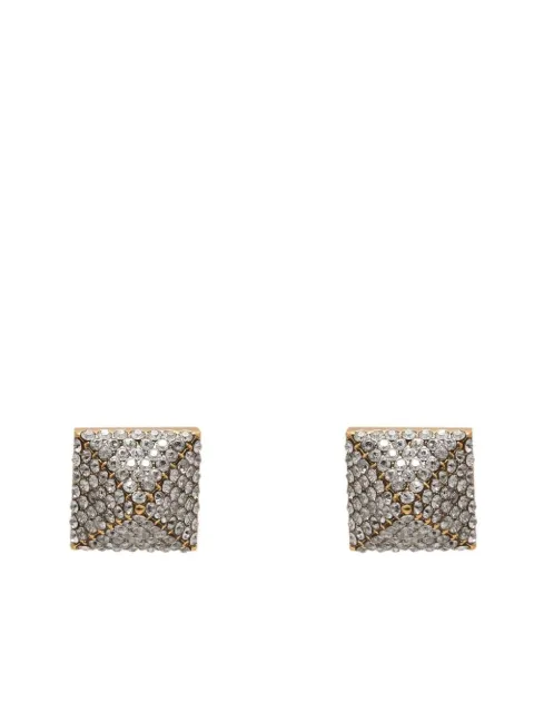 Valentino Garavani Par de brincos Rockstud com aplicação de cristais