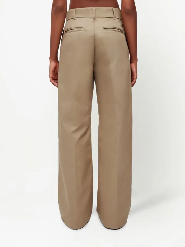 Khaki wide leg on sale trousers