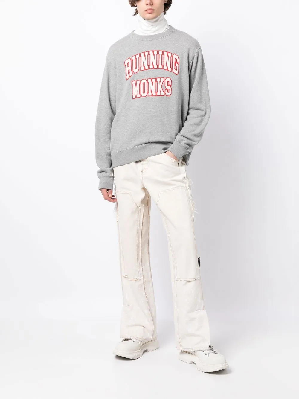 Shop Undercover Running Monks Logo-print Sweatshirt In Grey