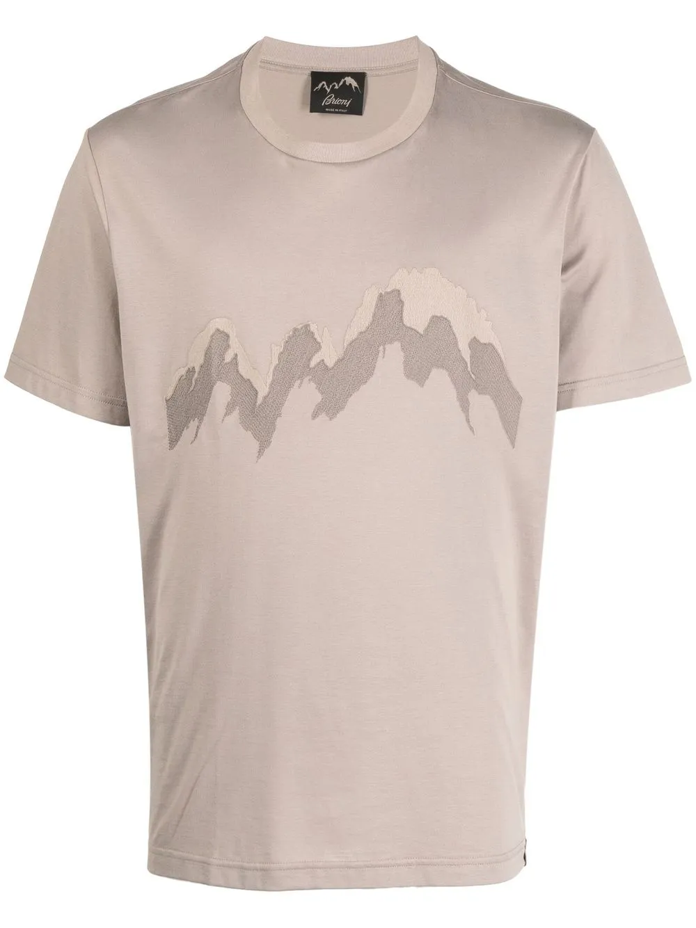 

Brioni mountain-print detail T-shirt - Brown