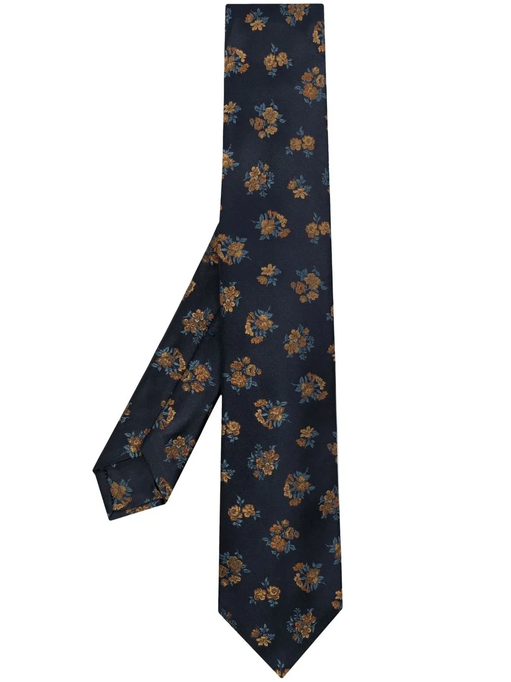 

Kiton floral-jacquard silk tie - Black