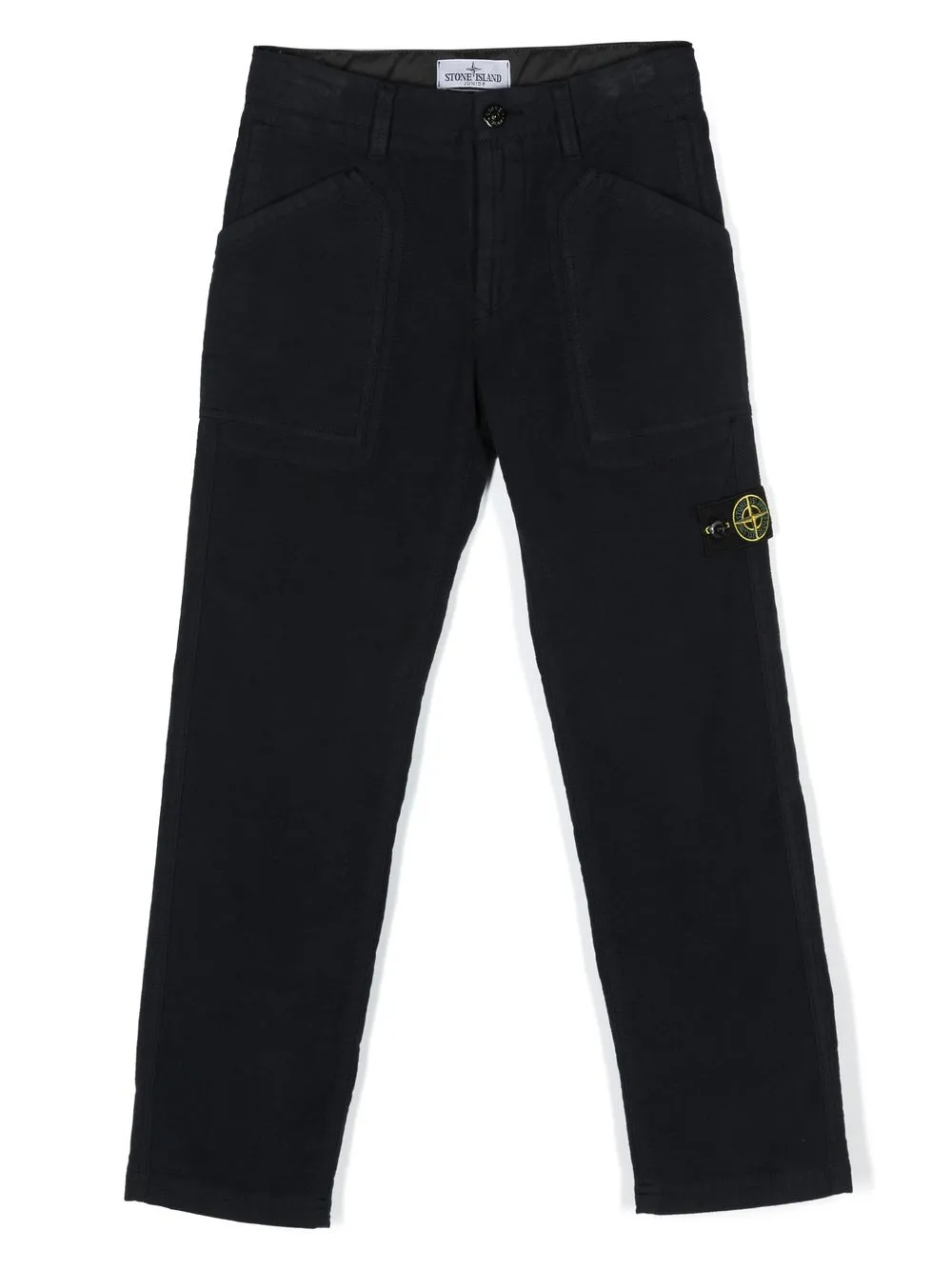 

Stone Island Junior pantalones rectos con parche de brújula - Azul