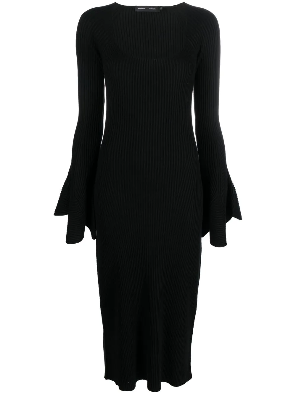 

Proenza Schouler flared sleeves knitted midi dress - Black