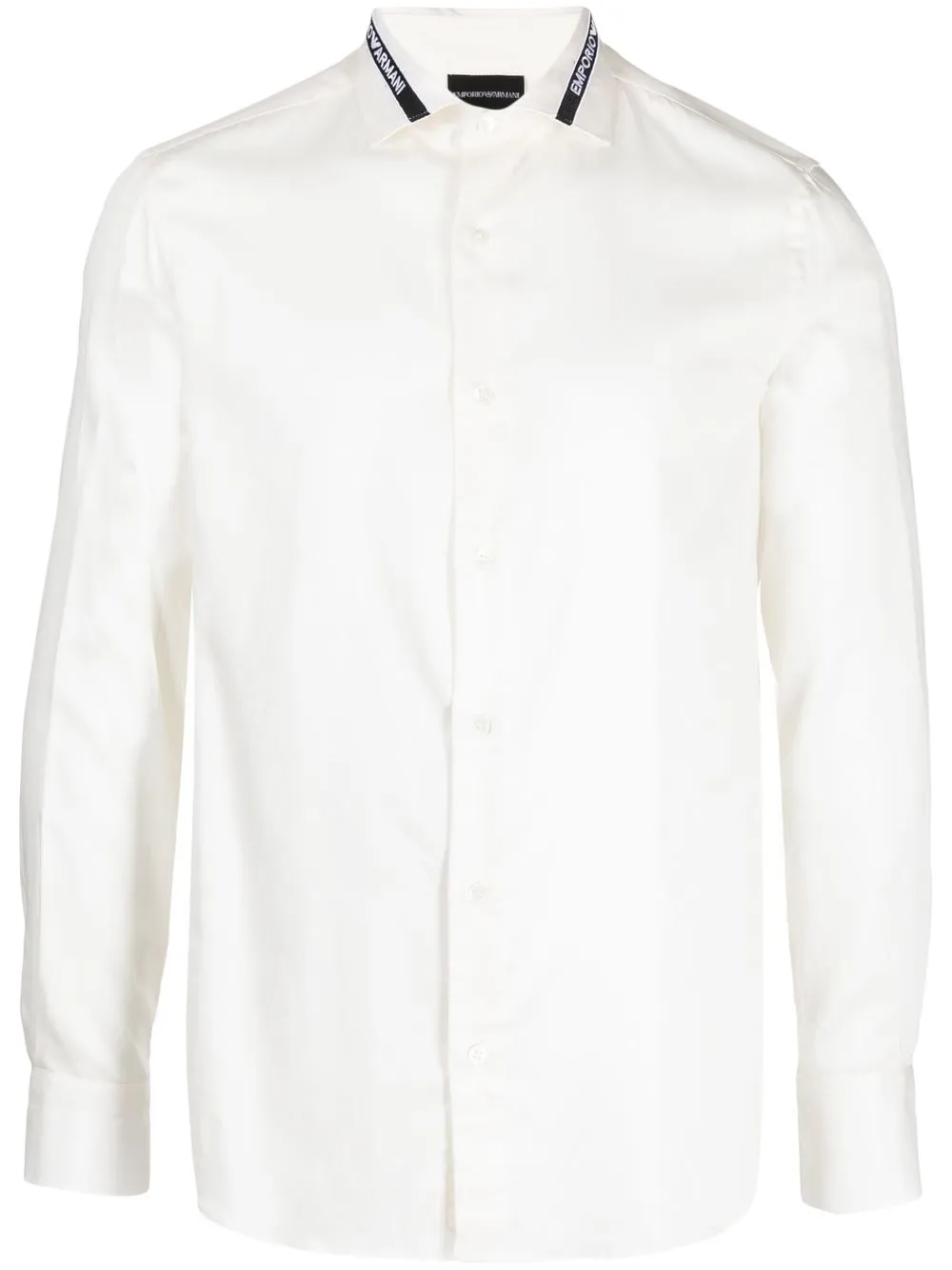 

Emporio Armani cotton logo-collar shirt - White