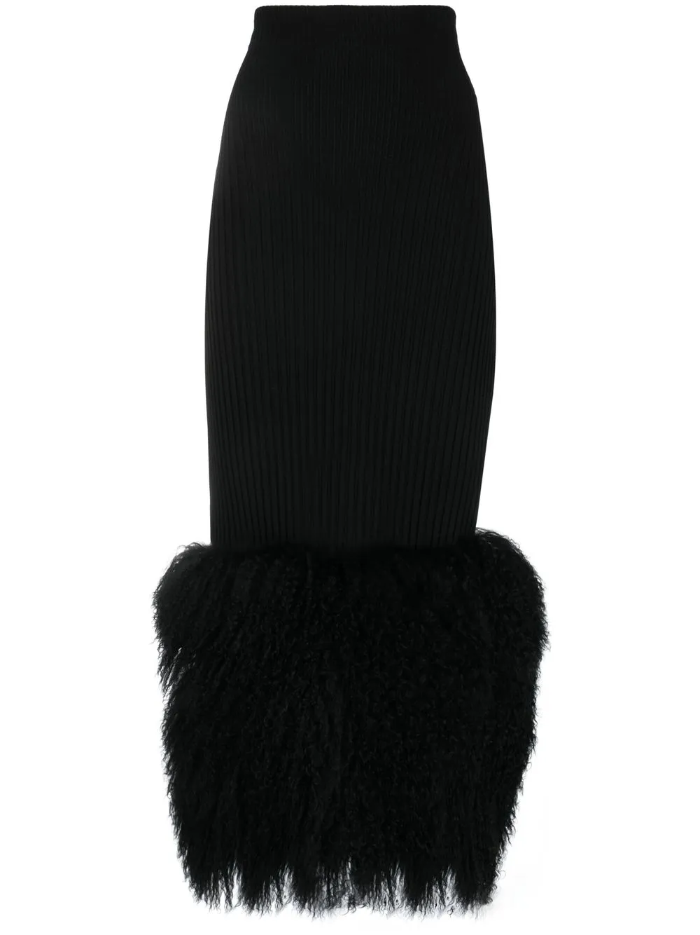 

ANDREĀDAMO shearling-trim maxi dress - Black