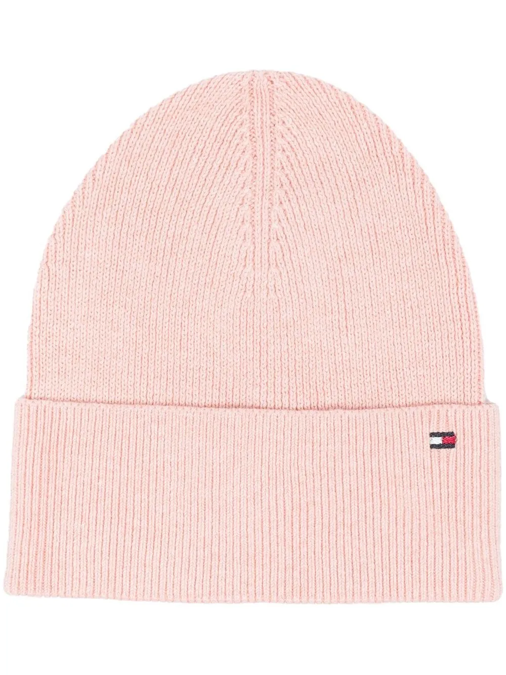 

Tommy Hilfiger embroidered-logo knitted hat - Pink