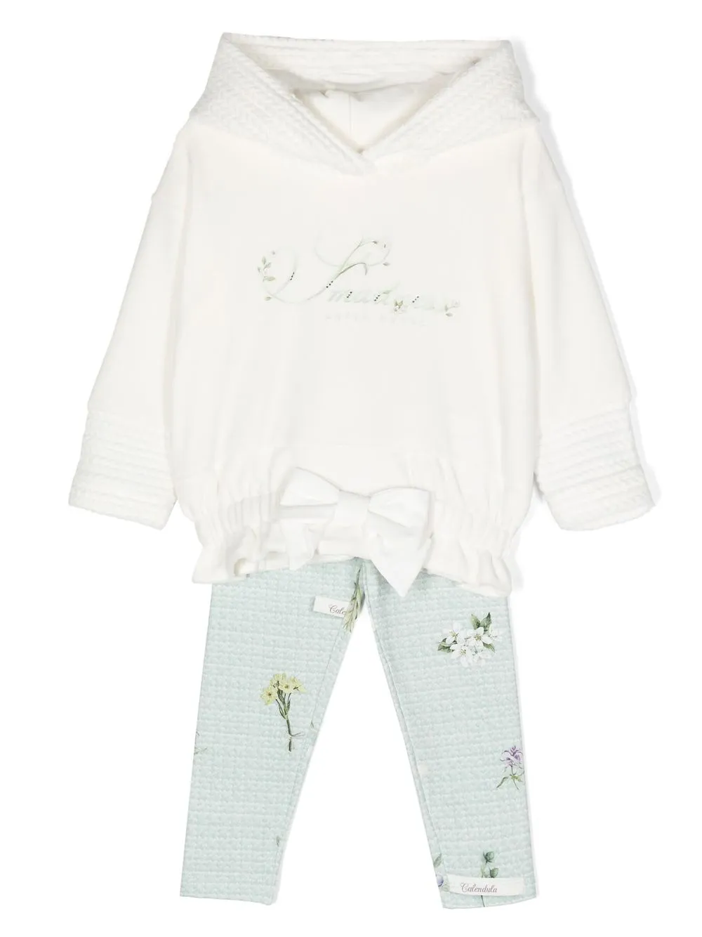 

Lapin House floral-print branded tracksuit set - White