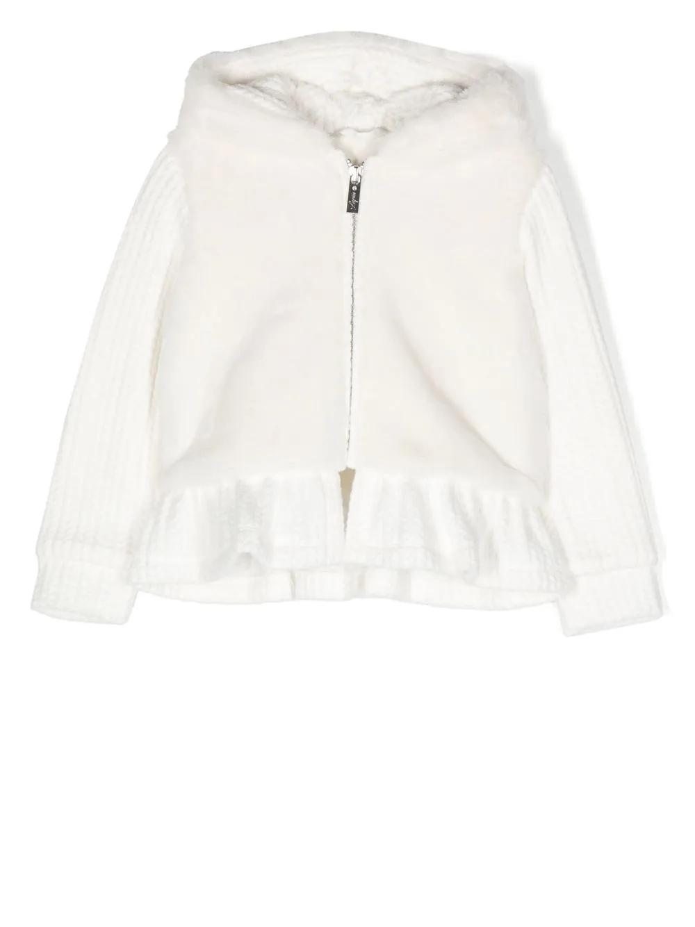 

Lapin House panelled ruffle-trim jacket - White