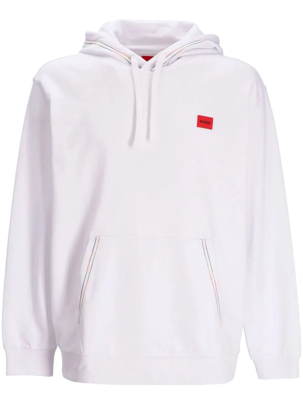 HUGO logo-print cotton hoodie - White