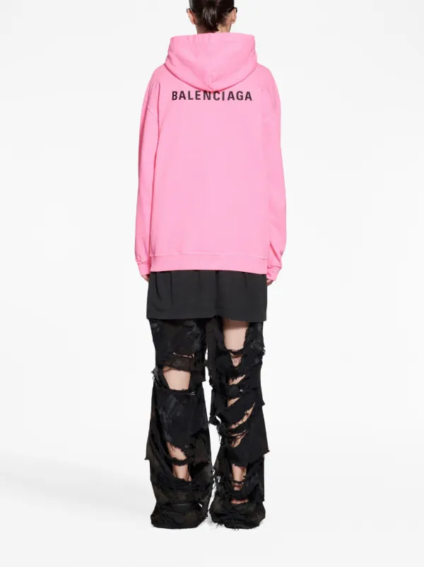 Balenciaga logo-embroidered Cotton Hoodie - Farfetch