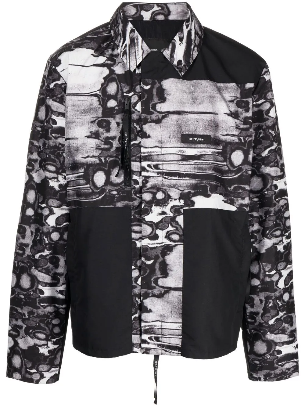 

ISO.POETISM abstract-print two-pocket jacket - Black