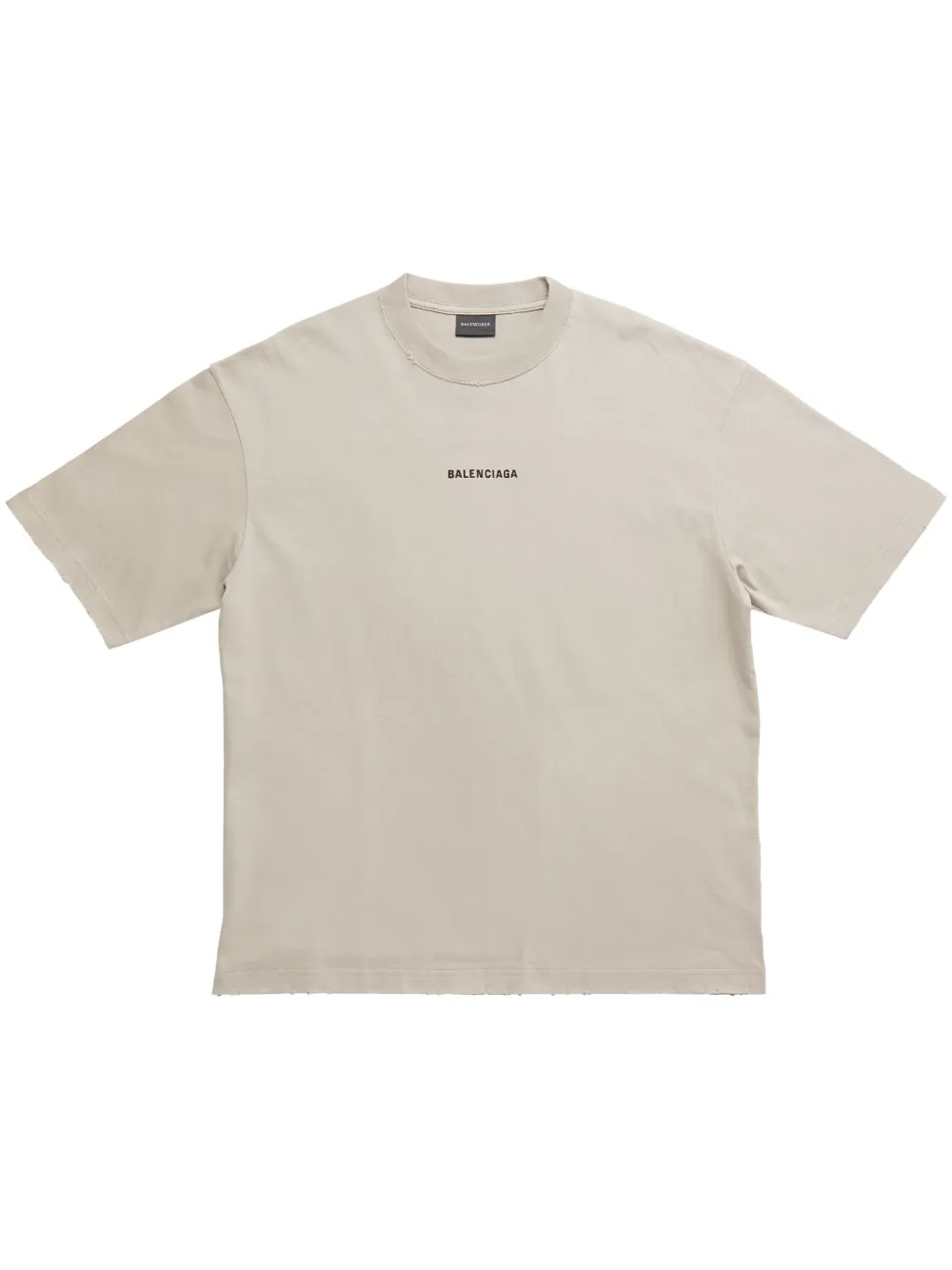 Balenciaga Logo-print Cotton T-shirt In Nude