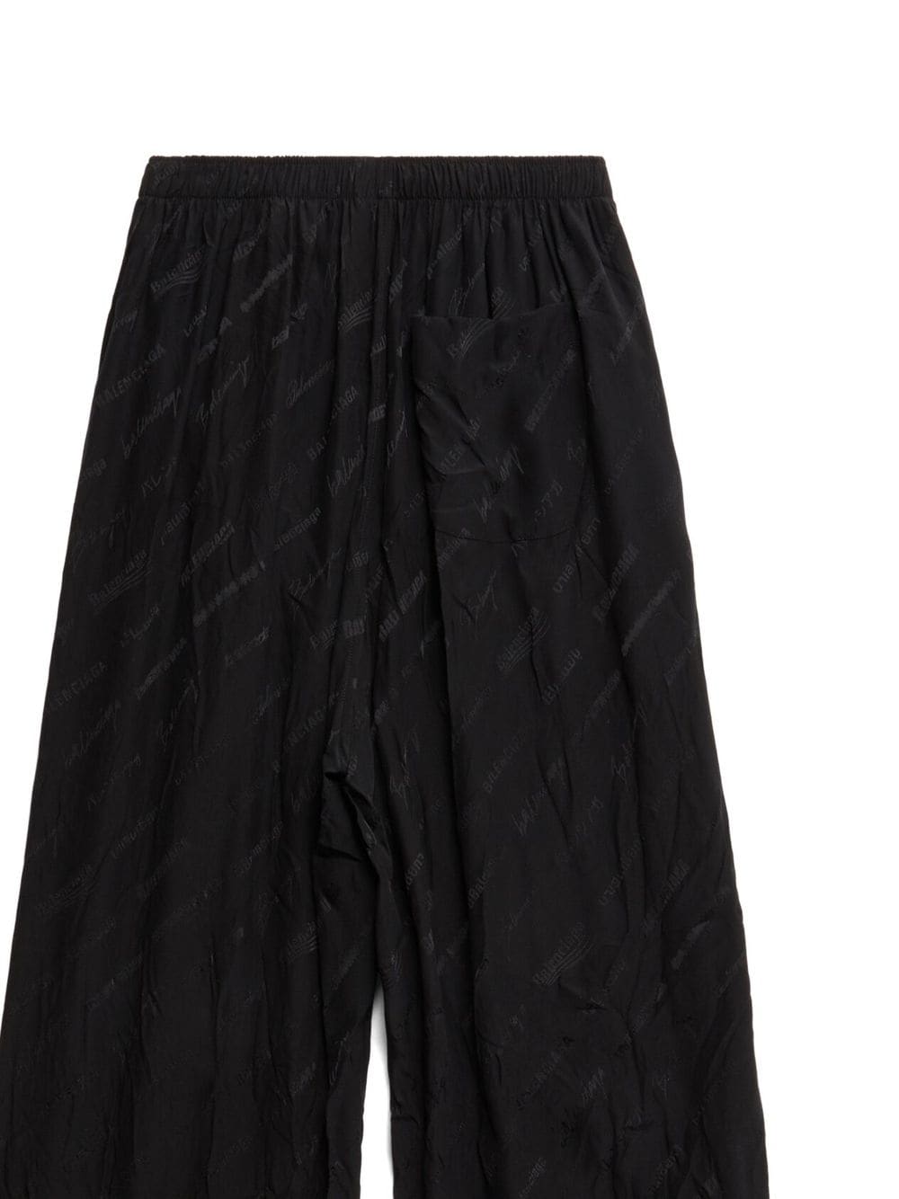 Shop Balenciaga Logo-jacquard Wide-leg Trousers In Black