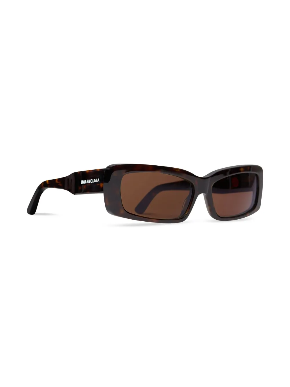 Shop Balenciaga Oversize Rectangle Sunglasses In Brown