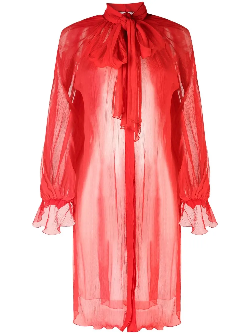 

Atu Body Couture pussy-bow collar silk chiffon minidress - Red