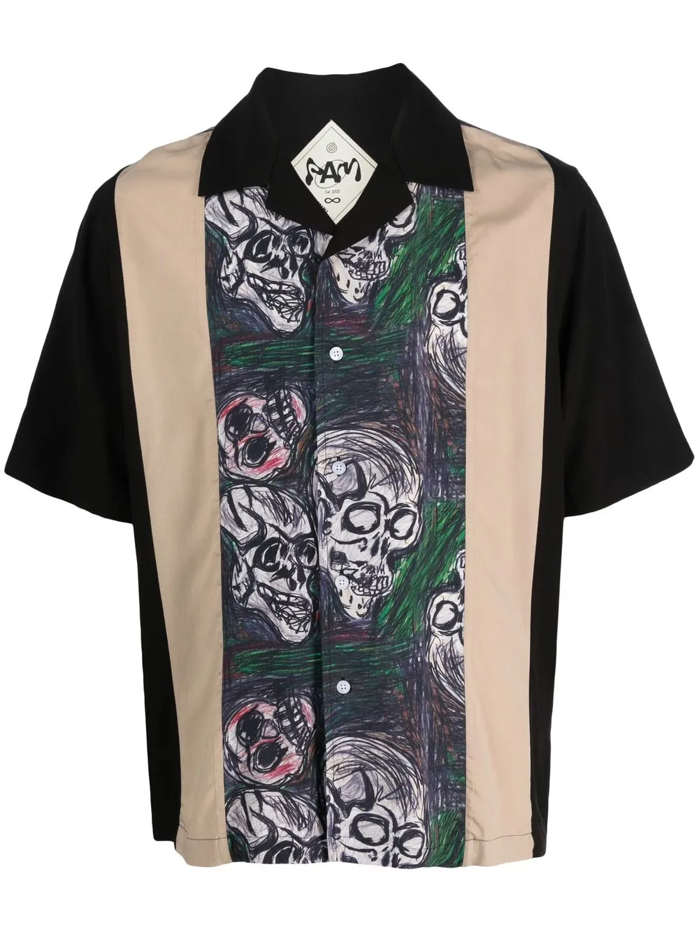 

Perks And Mini skull-print bowling shirt - Black