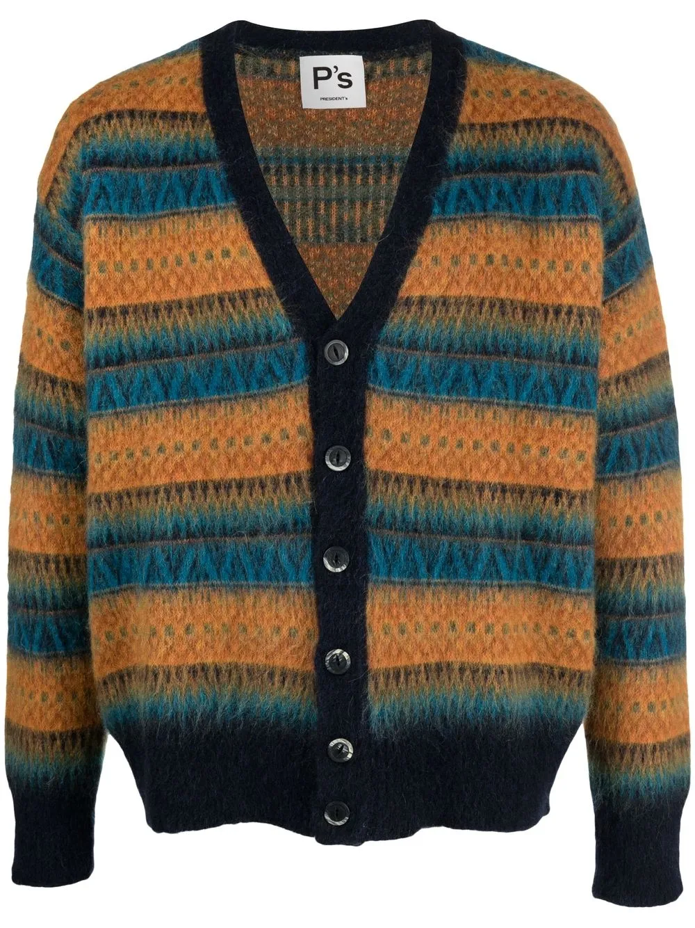 

President’S striped button-up cardigan - Blue