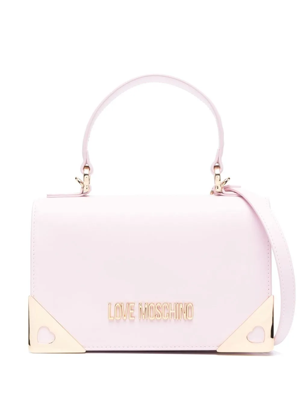 

Love Moschino logo-plaque faux-leather tote - Pink