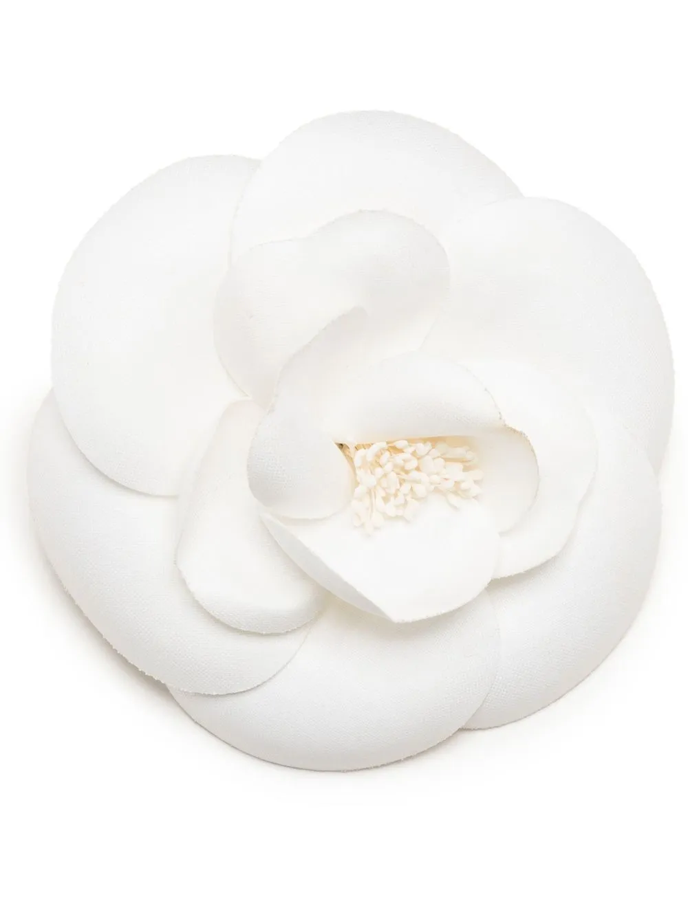 

Chanel Pre-Owned Camélia silk brooch - White
