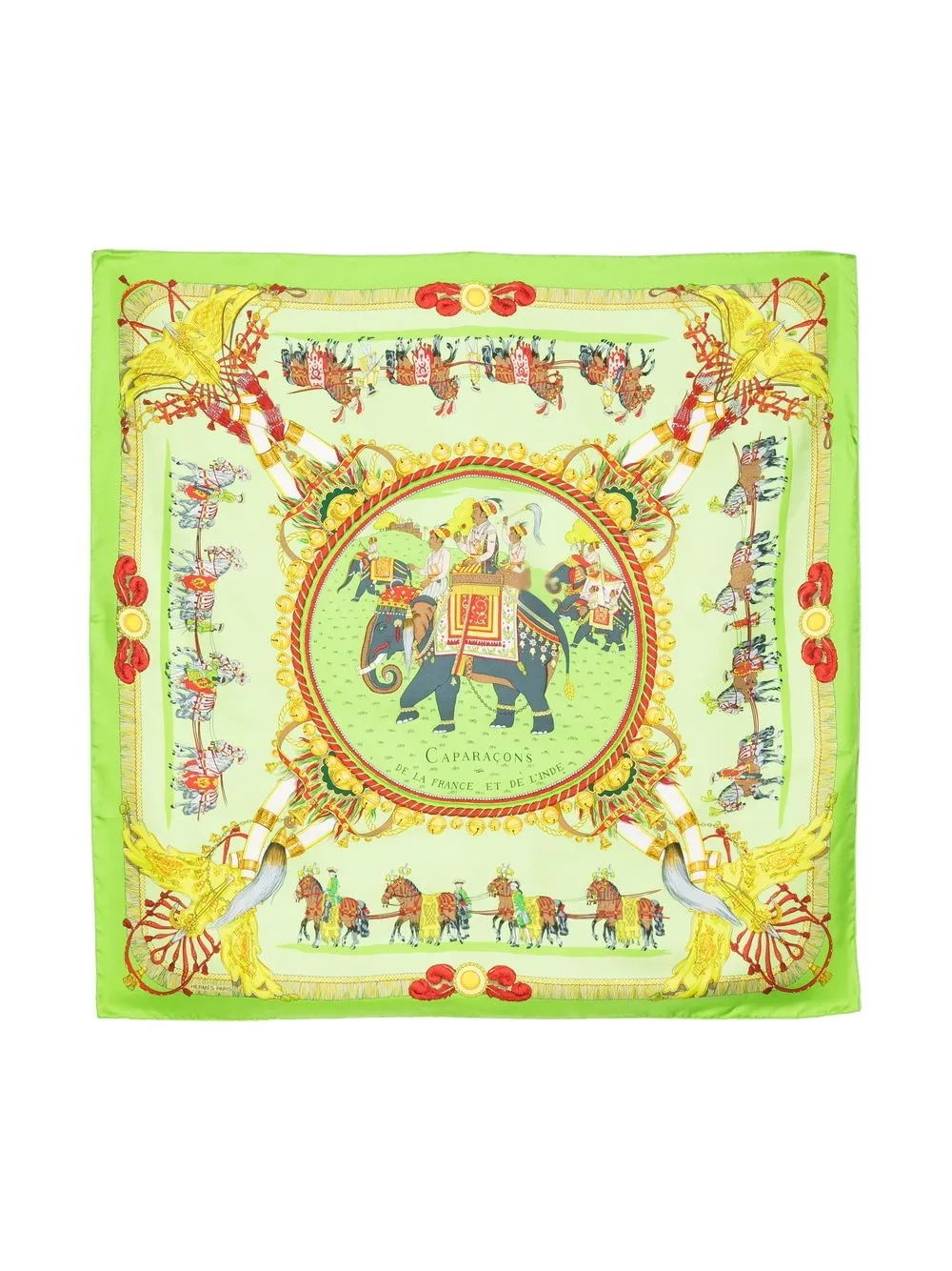 

Hermès pre-owned Caparaçons de la France et de L'Inde silk scarf - Green