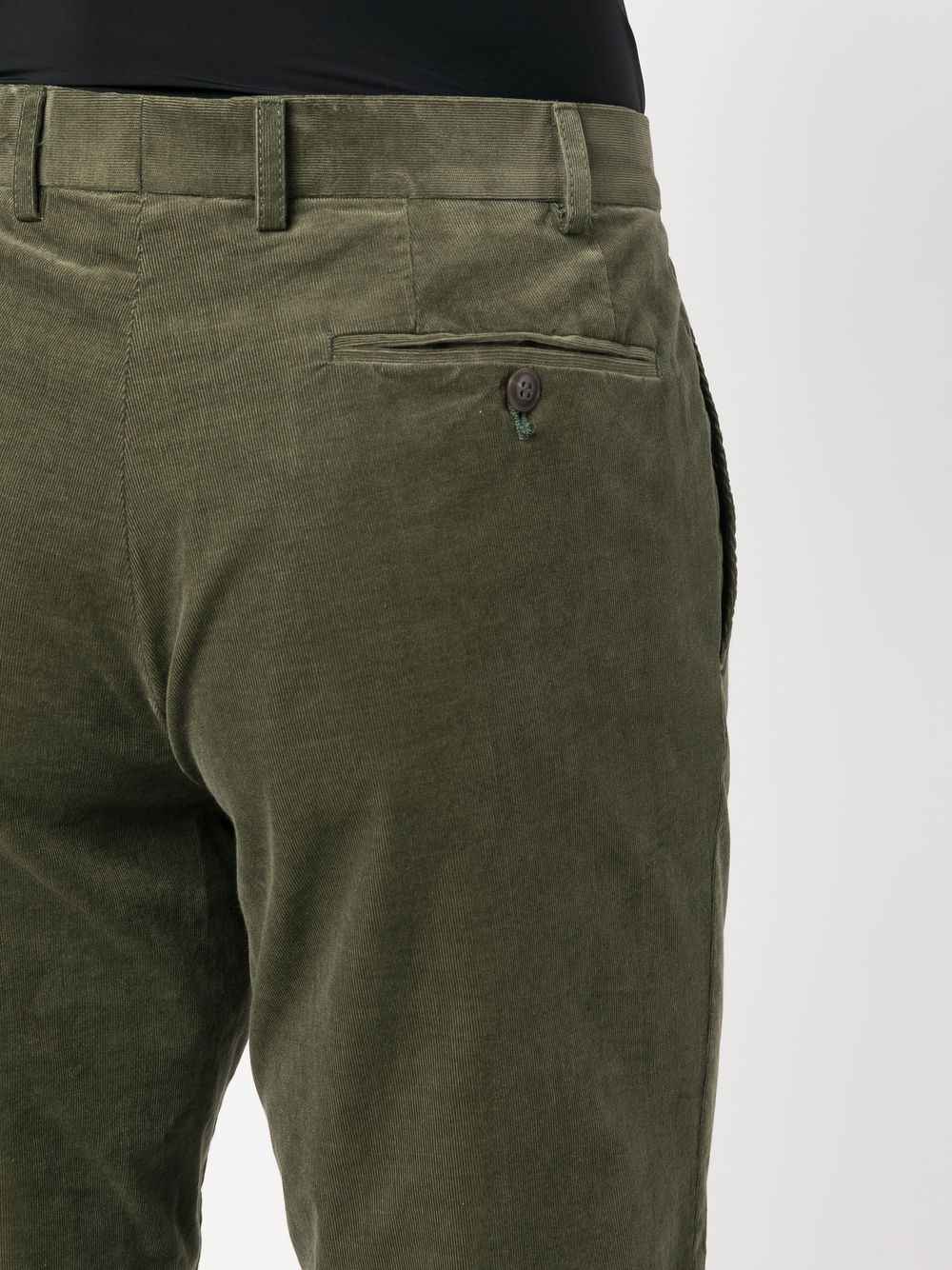 Shop Canali Mid-rise Slim-fit Chinos In Green