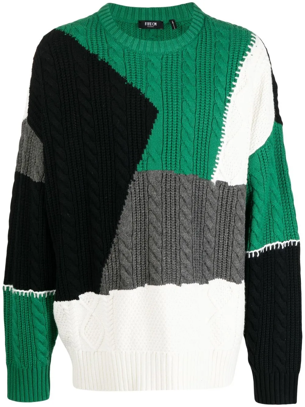 

FIVE CM colour-block cable-knit jumper - Multicolour