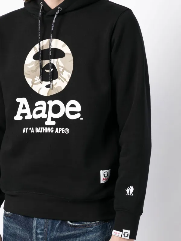 AAPE BY *A BATHING APE® logo-print cotton-blend hoodie – TOPDROP