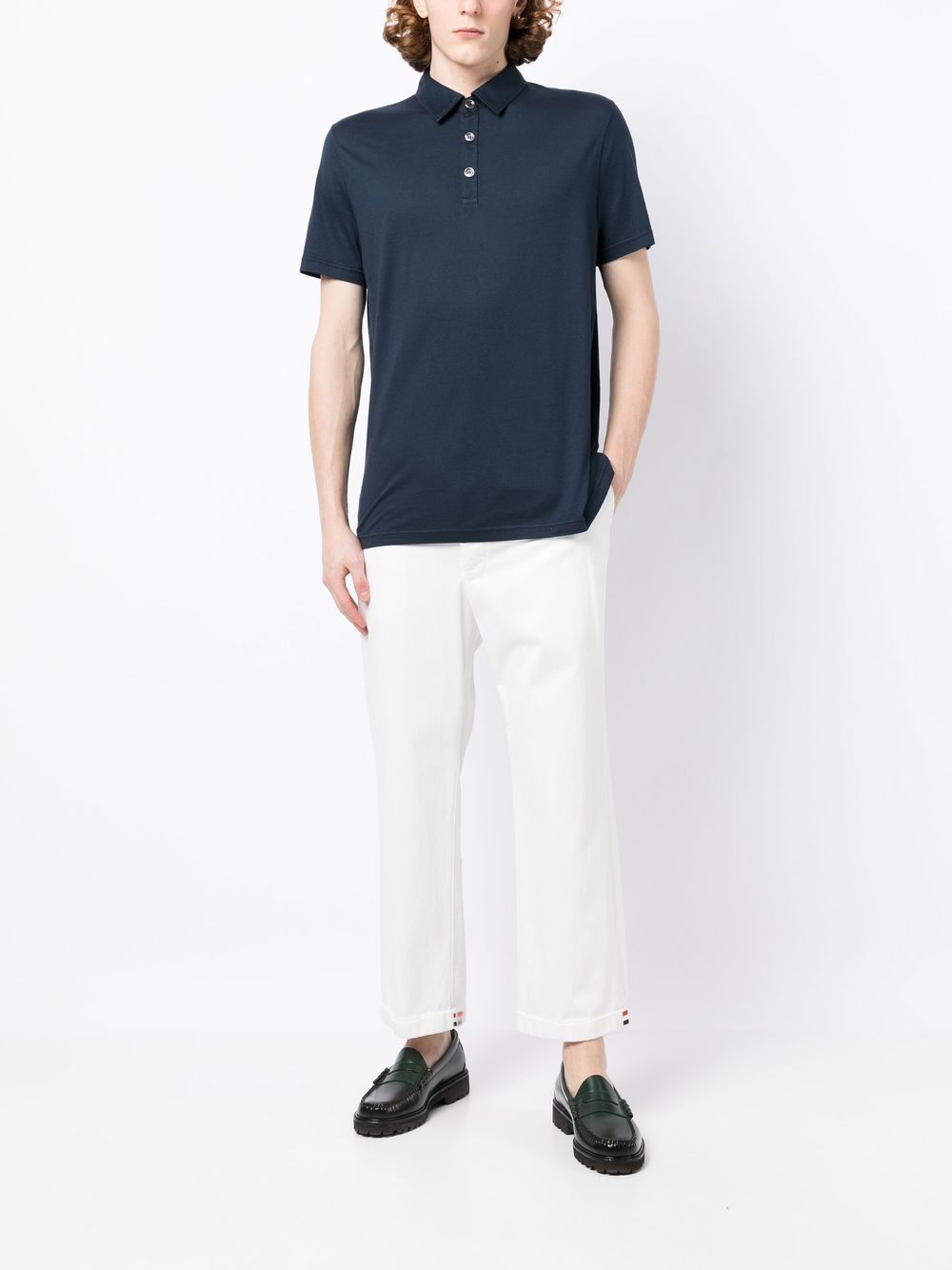 Kiton Poloshirt met knopen - Blauw