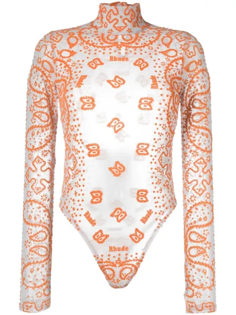 RHUDE bandana-embroidered bodysuit