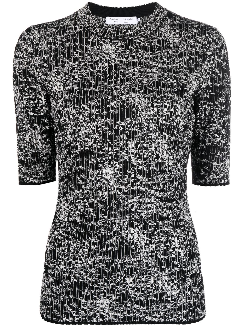 Shop Proenza Schouler White Label Speckled Knitted Top In Black